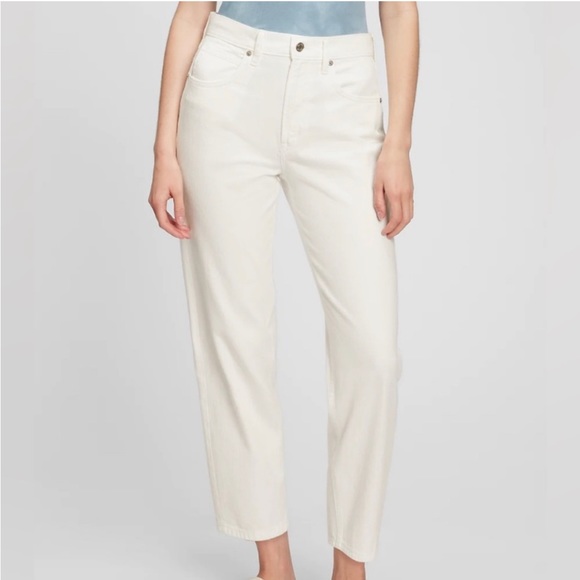 NWT GAP High Rise White Barrel Jeans - 4T - Picture 1 of 4